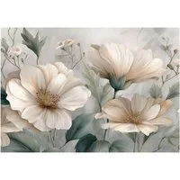 Wallarena Fototapete Blumen Beton - Grün - Elegant - Vlies - Schlafzimmer, glatt, (7 St), 350x250cm