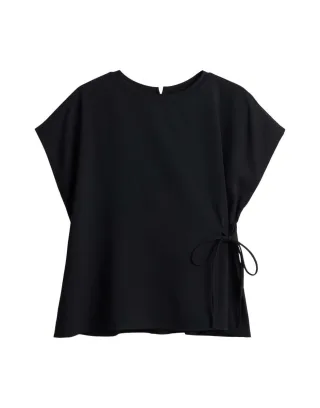 Opus - Shirt mit Bindedetail - Sifem schwarz - Gr. - 36