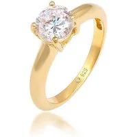 Elli Fingerring Solitär Klassisch Zirkonia Verlobung 925 Silber