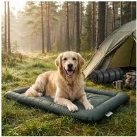 PawHut Hundematte Hundebett Wasserdicht mit rutschfester Unterseite faltbar Waschbar, Oxford-Gewebe, für mittelgroße & große Hunde und Katzen, Oxford-Gewebe