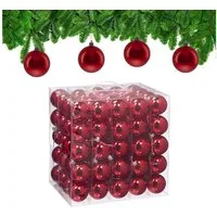 relaxdays Weihnachtsbaumkugel Weihnachtskugeln 100er Set (100 St), rot