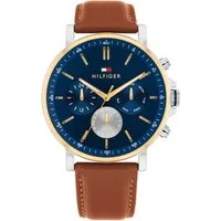 Tommy Hilfiger Multifunktionsuhr TYSON 1710703, Quarzuhr, Armbanduhr, Herrenuhr, Lederarmband, analog