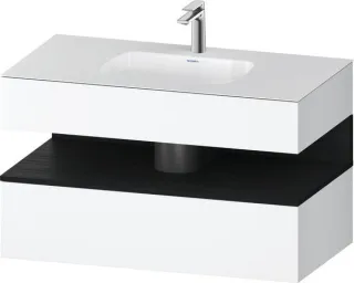 Duravit Qatego Einbauwaschtisch mit Konsolenwaschtischunterbau Weiß Matt 1000x550x600 mm - QA4786016 QA4786016180010