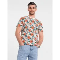 OMBRE Print-Shirt Herren T-Shirt aus Baumwolle mit Blumenmuster