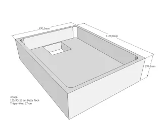 Neuesbad Wannenträger für Bette flach 120x90x15 SD22047