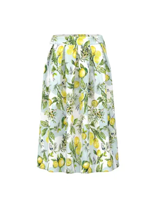 Marc Cain Additions - Baumwoll-Rock mit Zitronenprint white - Gr. - 34