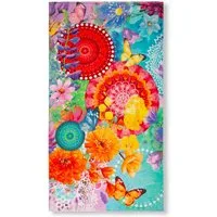 hip Strandtuch Vitori, Frotteevelours (1-St), 100% Baumwolle, Velours, 100x180, Weich, Strand, Mandala, Blumen, Bunt