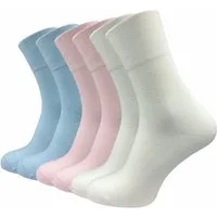 GAWILO Diabetikersocken für Damen ohne Gummidruck & ohne drückende Naht (6 Paar) Extra breiter Piquet-Strick am Komfortbund der nicht einschneidet