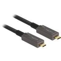 Aktives Optisches USB-C 4K Video + Daten + PD Kabel schwarz, 10 Meter, PD 60 Watt