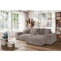 Home affaire Ecksofa LAKESIDE mit Bettfunktion und Bettkasten, B/T/H 257/166/84 cm, L-Form, Recamiere beidseitig montierbar, mit Wellenunterfederung
