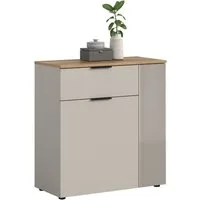 Home affaire Kommode EDIL, Breite 80 cm, 2 Türen, 1 Schubkasten, 1 Einlegeboden, 3 Fächer (moderne Farbkombination, Platz für ca. 10 Paar Schuhe), Garderobenschrank, Schuhschrank, Schuhkommode, Sideboard, Anrichte