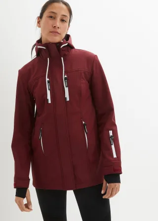 bonprix wasserabweisende Softshelljacke, rot, Gr.40, praktische Übergangsjacke aus wasserdichtem Material, ohne versiegelte Nähte, mit Reißverschlusstaschen, bequem geschnitten, aus Softshell