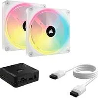 iCUE LINK QX140 RGB 140-mm-PWM-Lüfter, Gehäuselüfter weiß, Starter-Kit, 140 mm