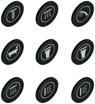 GROHE Symbolkappen 14077 für SmartControl Fertigmontagesets, 14077XH0 14077XH0