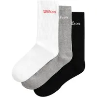 Wilson Tennissocken Crew Logo weiss/grau/schwarz Herren - 3 Paar