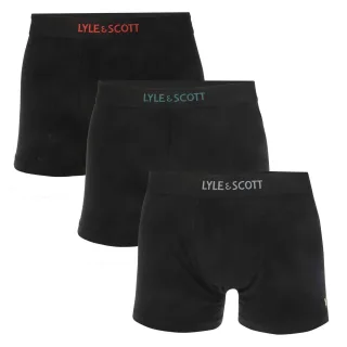 Lyle & Scott - Boxershorts für Herren, Baumwollmischung (3er-Pack) (Schwarz)