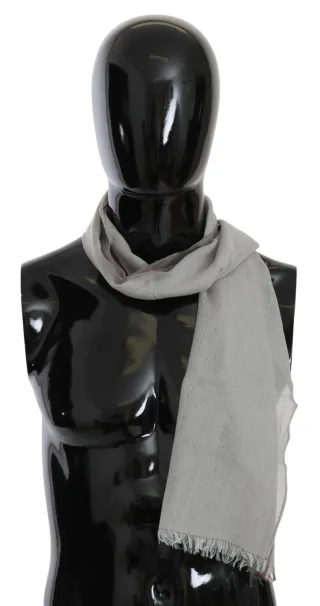 Costume National Men's Gray Fringe Neck Wrap Cotton Scarf (Echarpe en coton à franges pour hommes)