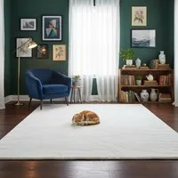 Vimoda Teppich Bobby, Anti Rutsch Waschbar, kuschelig, Rechteckig, Höhe: 10 mm, Fellteppich Uni, Wohnzimmer, Schlafzimmer, Küche
