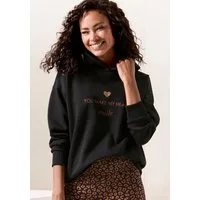 LASCANA Hoodie Lounge-/Kapuzenpullover mit Print vorne, Loungewear