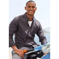 H.I.S Langarmhemd regular-fit mit Button-down-Kragen, reine Baumwolle