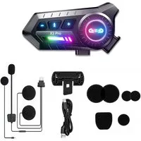 Forrlite Motorradhelm Helm Headset,Motorrad Bluetooth Headset mit 1000mah IP67 wasserdicht (ntegriertes FM-Radio), Motorrad Intercom Headset,Einseitiger Kopfhörer,Bluetooth-Kopfhörer
