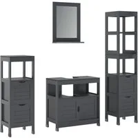 Vicco Badmöbel-Set Vilda, Grau, 4 Teile, (4-St., 4er Set)