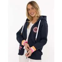 Zwillingsherz Kapuzensweatjacke Regular-Fit, Kapuze, Langarm, Reißverschluss, Neon-Details