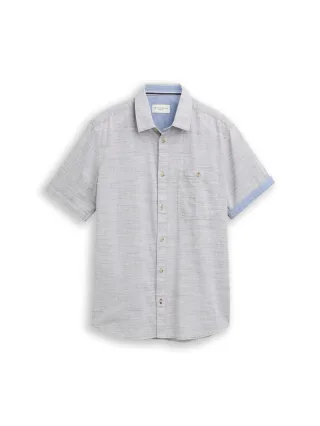 Tom Tailor - Regular Fit Kurzarmhemd aus Baumwolle leaf green horizontal stripe - Gr. - XXXL