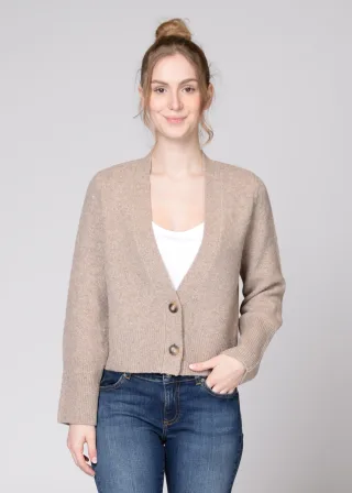 IN LINEA - Cardigan, V-Ausschnitt,1/1-Arm taupe combo - Gr. - 42