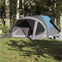furnicato Faltzelt Familienzelt Tunnelzelt 411x325x180 cm Blau, (1 tlg), Campingzelt für 6 Personen mit E-Anschluss und versiegelten Nähten