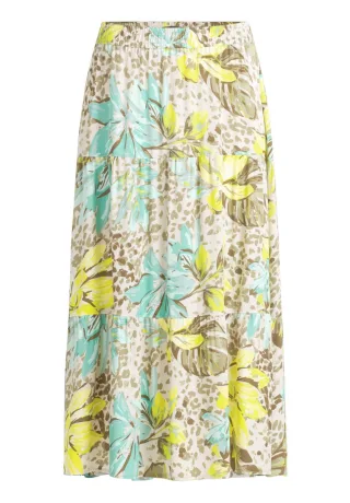 Betty Barclay - Maxirock mit Allover-Muster beige - Gr. - 48