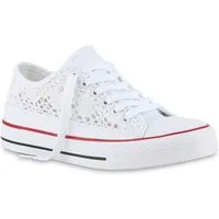 VAN HILL 841311 Sneaker Damen Sneaker Low Bequeme Schnürer Spitze Freizeit Stoff
