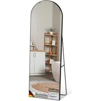 Floordirekt Ganzkörperspiegel Madison mit Bruchsicherem Glas, Freistehend oder Wandmontage (mit Aluminiumrahmen), Anti-Glassplitter-Sicherheitsfolie, mit Standfuß & Bogen, ohne Montage