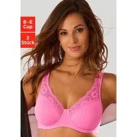 petite fleur by Lascana Minimizer-BH (Packung, 2 Stück) mit Bügel aus weicher Baumwollqualität und Spitze