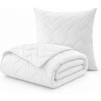 SEI Design Einziehdecke Mikrofaser Bett-Set Steppdecke + Kissen Sommer 135x200 + 80x80, Füllung: Polyester, kochfest