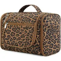 LuxusKollektion Kulturbeutel Waschtasche groß Kulturtasche Herren Damen Camping Brauner Leopard