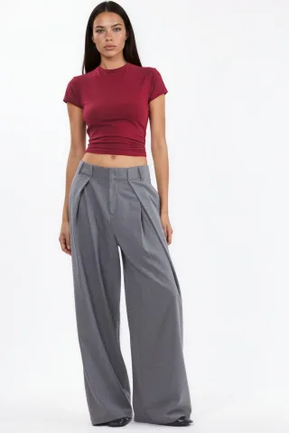 Hochtaillierte weite Palazzo-Hose