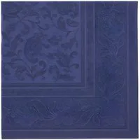 PAPSTAR Papierserviette 50 x ROYAL Collection 1/4-Falz 40 cm x 40 cm dunkelblau Ornaments