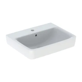 Geberit Renova Plan Waschtisch 501632001 55x44cm, mit Hahnloch mittig, mit Überlauf, weiß