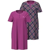 Ulla Popken Bigshirt Bigshirts 2er-Pack Karo/Paisley Rundhals Halbarm