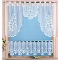 Weckbrodt Scheibengardine Provance (2 St), Stangendurchzug, halbtransparent, Jacquard, Bistro, Jacquard, floral, geblümt, 2teiliges Set, Gardine, Store