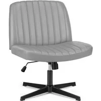 DUMOS Bürostuhl Ohne Armlehne Schneidersitz Stuhl, mit Verbreitertem Criss Cross Chair, drehbar