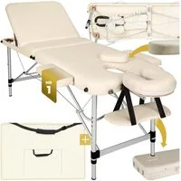 tectake Massageliege 3 zonen therapy liege mit 5cm Polsterung (Set, 1-St., mit Tragetasche), inklusive höhenverstellbar und faltbar