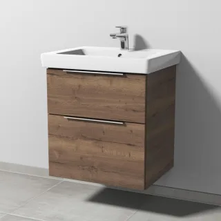 Sanipa 3way Waschtischunterbau zu Villeroy & Boch Subway 2.0 Waschtisch mit 2 Auszügen, Eiche-Tabak UM61250