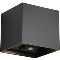 Reality Leuchten LED Wandleuchte, Bewegungsmelder, LED fest integriert, Warmweiß, Akku ohne Strom-Anschluss kabel-los innen mit Bewegungsmelder, 10cm