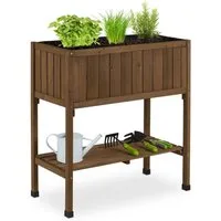 relaxdays Hochbeet aus Tannenholz (Bausatz, 1 St., Lieferumfang: bebilderte Anleitung, ohne Dekoration), braun