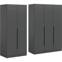 Home affaire Schrank-Set Skarde moderner Kleiderschrank Schlafzimmerschrank, (1-St., wähle deine beste Schrank Kombination), Skarde Kleiderschrank 200 cm, 2 Kleiderstangen und 5 Böden