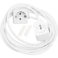 SCHELLENBERG 3 m mit Zusatzsteckdose Verlängerungskabel, Typ F (Schuko), (3 cm), geeignet für gewöhnliche Steckdosen im Innenbereich, weiß