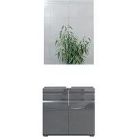 Vicco Badmöbel-Set Fredd, Anthrazit Hochglanz, 2 Teile, (2-er Set, 2-St., 2er Set)
