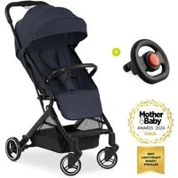Hauck Kinder-Buggy Travel N Care - Navy Blue, Reisebuggy Sportwagen mit Liegefunktion inkl. Lenkrad bis 22 kg
